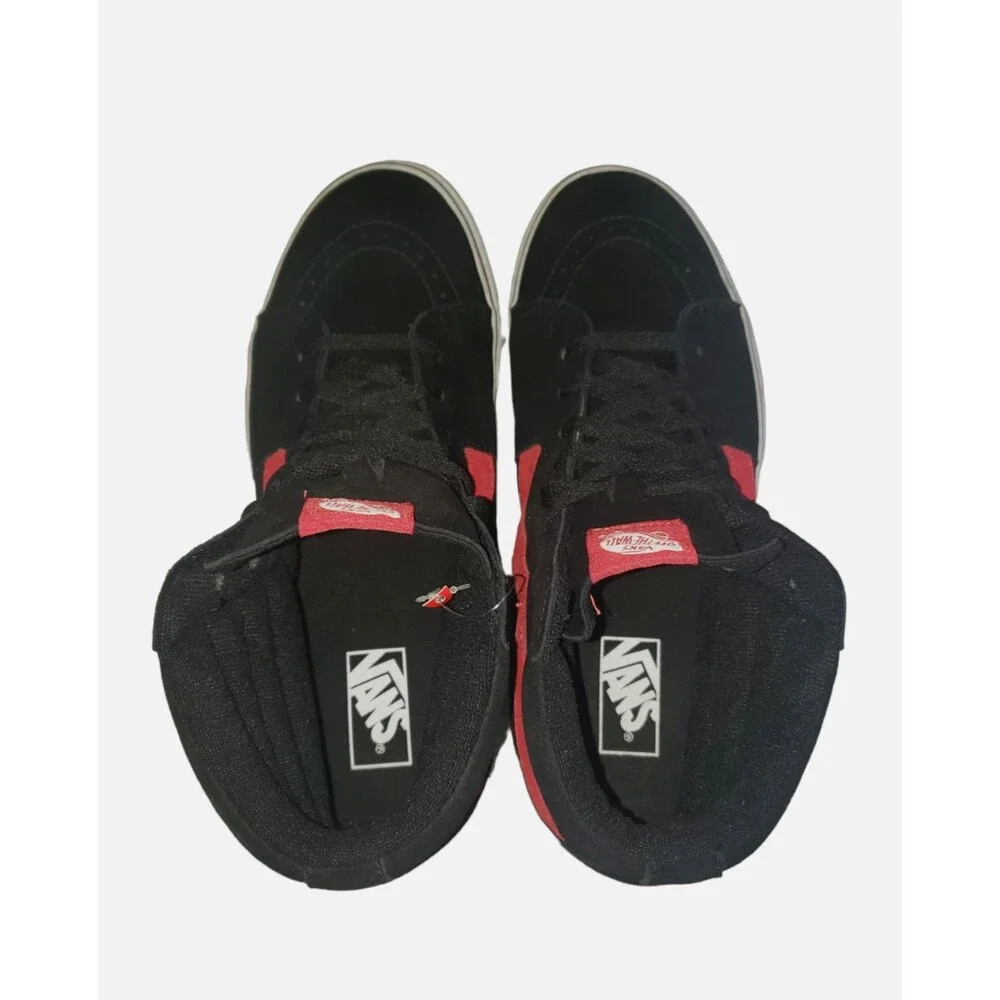 VANS SK8-HI BLACK/RED CLASSIC SKATEBOARDING CANVAS SUEDE SHOES MEN's SZ 11 NEW